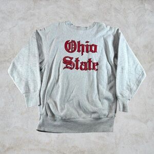 Vintage Champiom Reverse Weave Sweater Mens XXL Grey 80s Ohio State Old English